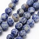Brins de perles rondes en jaspe de tache bleue naturelle G-D679-12mm-1