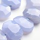Faceted Natural Blue Lace Agate Gemstone Bead Strands G-J332-D07-1