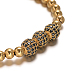 Bracelets de perles tressés ronds en 304 acier inoxydable BJEW-O124-29G-2