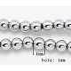 Brins de perles d'hématite plaqués platine sous vide X-G-D010-1-1