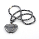 Coeur à coeur hématite synthétique magnétique colliers de perles NJEW-F026-14-1