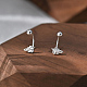 Orecchini a bottone in argento fine s999&nbsp;EJEW-A127-04S-1