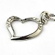 Trendy Alloy Rhinestone Heart Pendant Necklaces NJEW-F074-02-2