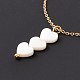 Natural Shell Pendant Necklace with 304 Stainless Steel Chains for Women NJEW-C016-06G-3