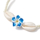 Natural Shell & Polymer Clay 3D Flower Link Bracelet BJEW-JB09815-3