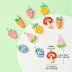 12 Uds. 6 estilos colgantes de resina opaca para frutas y verduras RESI-YW0001-56-3
