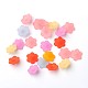 Mixed Color Transparent Frosted Acrylic Flower Bead Caps X-PL561M-2