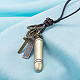 Pendentif ajustable en alliage de zinc pour hommes et colliers lariat avec cordon de cuir NJEW-BB16016-A-4