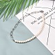 Collana vintage con perline di perle naturali per donna ragazza NJEW-JN03678-2