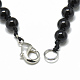 Dyed Natural Black Agate Pendant Necklaces NJEW-T006-06-4