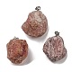 Pendentifs bruts en quartz fraise naturel brut G-M405-02P-06-3