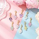 9 шт. стеклянные подвесные украшения HJEW-JM03929-01-1