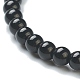 Bracciali elastici con perle di vetro rotonde per ragazze adolescenti BJEW-A117-A-21-3