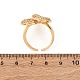 Регулируемые латунные кольца-манжеты с микропаве из кубического циркония для женщин RJEW-B139-08G-03-5