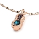 Colorful Glass Peanut Pendant Necklaces NJEW-E105-19RG-1