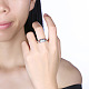女性のためのスターリングシルバーカエルオープンリング  調節可能な動物の指輪  ヴィンテージかわいいファッションパーティージュエリーギフト  内径：17mm  8 mm幅 RJEW-BB32823-3
