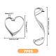 SUPERFINDINGS 2pcs Zinc Alloy Purse Hook Foldable Heart Folding Handbag Table Hangers Platiunm Bag Hanger Collection 70x63mm Desk Hooks for Purse FIND-FH0005-27-2