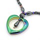 Non-magnetic Synthetic Hematite Beaded Necklaces X-NJEW-O008-02A-2