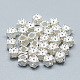 925 Sterling Silber Perlen, Würfel mit Blume, Silber, 4.5x5x5 mm, Bohrung: 2.5 mm