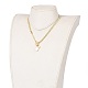 Ожерелья с подвесками на руку хамса из натуральных ракушек NJEW-JN03240-04-5