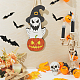 Decoraciones colgantes de madera con tema de halloween HJEW-WH0043-56-3