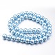 Hebras redondas de perlas de vidrio teñido ecológico HY-A008-8mm-RB006-3