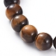 Buddha Natural Tiger Eye Beads Stretch Bracelets BJEW-JB04977-03-3