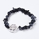 Natural Snowflake Obsidian Beads Beaded Bracelets BJEW-JB03789-01-1
