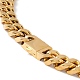 Ion Plating(IP) 304 Stainless Steel Curb Chains Necklace with Crystal Rhinestone for Women NJEW-E155-04G-4