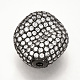 Perles de zircone cubique micro pave en Laiton ZIRC-T004-50B-1