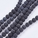 Brins noir de perles de pierre naturelle G-R193-01-6mm-1