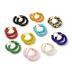 Серьги-кольца из стеклянных бусин для женщин EJEW-C003-02-RS-1