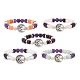 Ensemble de bracelets extensibles en perles de pierres précieuses mélangées naturelles et synthétiques de style 5pcs 5 BJEW-JB09133-1