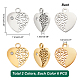 DICOSMETIC 12Pcs 2 Colors Heart Tree of Life Charms Pendant Stainless Steel Charms Tiny Dangle Charms with Crystal Rhinestone 1.5mm Thick Golden Heart Charm for DIY Jewelry Making STAS-DC0008-54-2