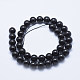 Natürliche schwarze Turmalin Perlen Stränge G-E444-27-10mm-2
