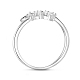 SHEGRACE Simple Delicate Sterling Silver Cuff Ring JR96A-3