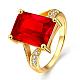 Gorgeous Brass Cubic Zirconia Rectangle Finger Rings for Women RJEW-BB04149-A-7G-1