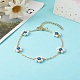 Perles de coquillage et perles acryliques bracelets à maillons de fleurs X1-BJEW-TA00003-03-2