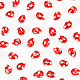 Olycraft 70 stücke rote erdbeere perlen handgefertigte Bunte Malerei perlen 3d glasperlen für diy schmuckherstellung mit 2mm loch 10~13x8~10mm LAMP-OC0001-20-8