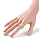 5Pcs 5 Style Glass Seed Braided Flower Stretch Rings for Women RJEW-JR00492-7