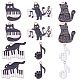 18個6スタイルアロイエナメルペンダント  音符と猫とピアノのチャーム  ゴールドカラー  28.5x24mm  穴：2mm JX737A-1