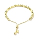 Bracelets coulissants à perles rondes en laiton plaqué en rack pour femmes BJEW-M232-01G-B-2