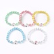 Oeil de chat bracelets de perles rondes BJEW-L037-13-1