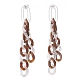 Acrylic Curb Chain Tassel Dangle Stud Earrings for Women EJEW-JE04767-6