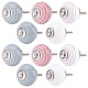 10 pièces 5 couleurs impression boutons de tiroir en porcelaine FIND-PH0001-11-1