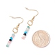 Boucles d'oreilles pendantes en perles de jade blanc naturel EJEW-JE04709-04-4
