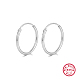 Rhodium Plated 925 Sterling Silver Huggie Hoop Earrings HA9525-10-1
