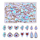 70 pièces 7 pendentifs en verre à facettes de style galvanoplastie EGLA-TA0001-11-1