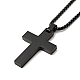 304 Stainless Steel Cross Pendant Nceklace with Box Chains for Men Women NJEW-E038-04EB-01-3