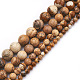 4 brins 4 tailles brins de perles de jaspe photo naturel G-TA0001-29-3